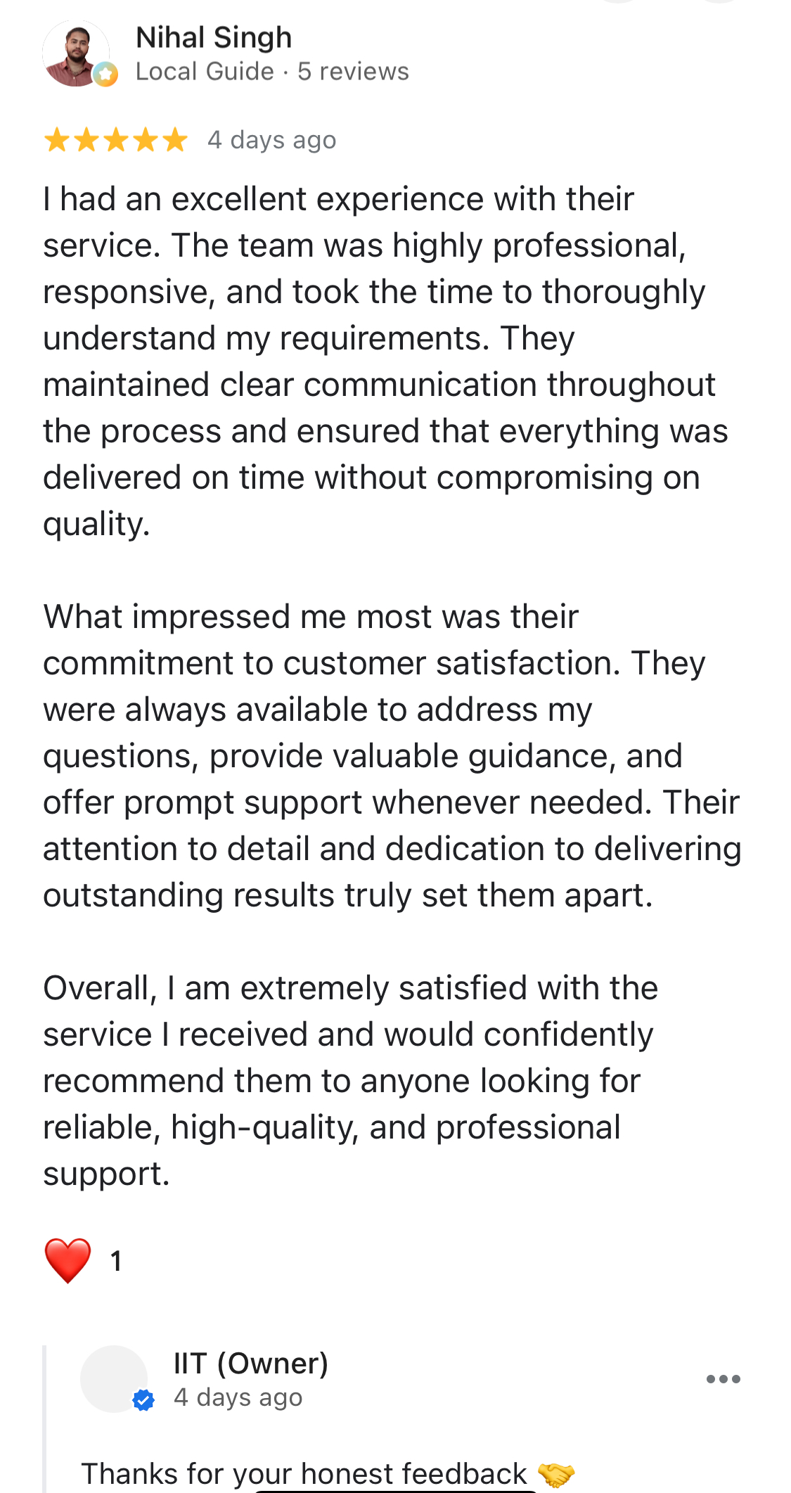IIT customer feedback poster 2