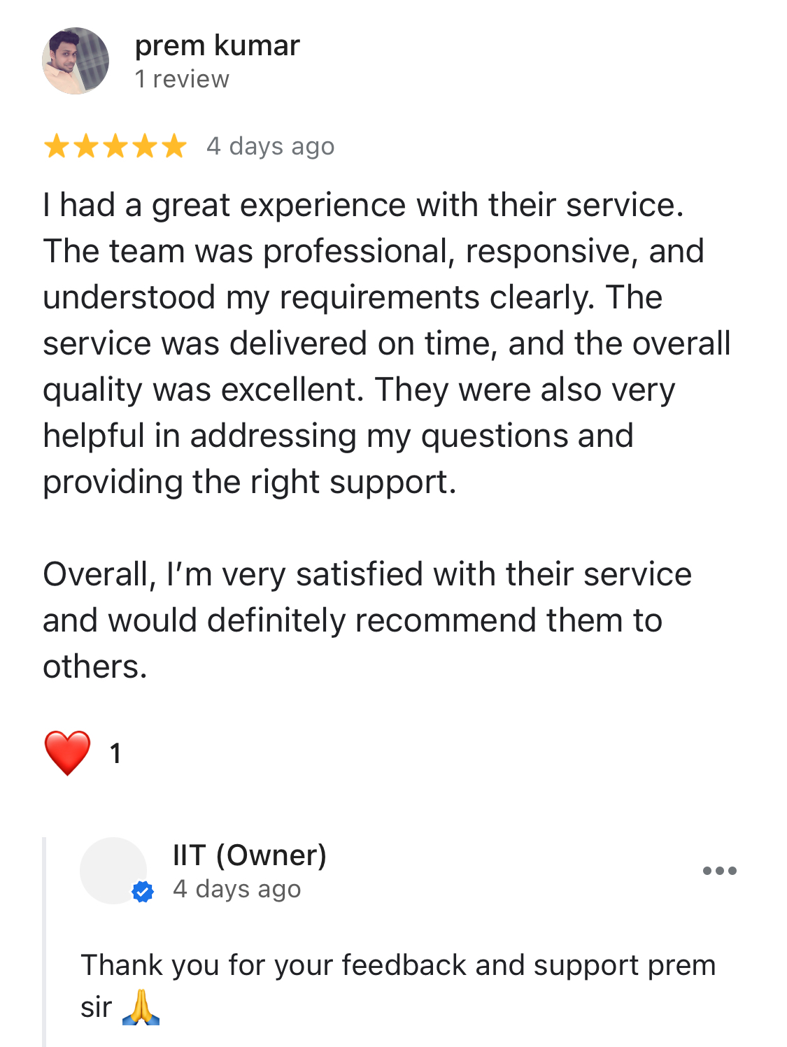 IIT customer feedback poster 4