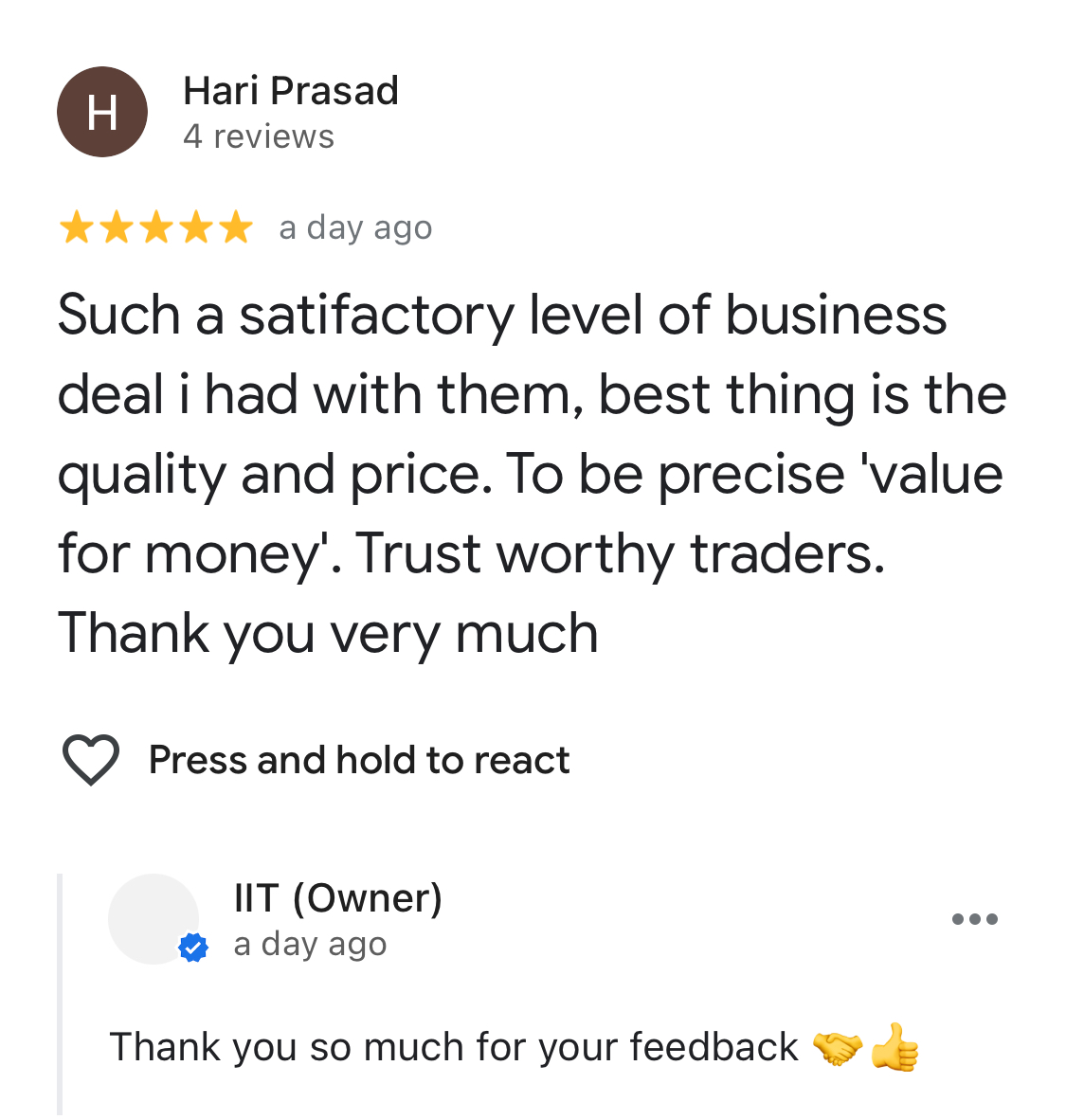 IIT customer feedback poster 6